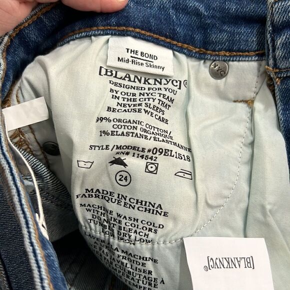 Blank NYC The Bond mid-rise skinny jeans size 24 NWT - Picture 13 of 13